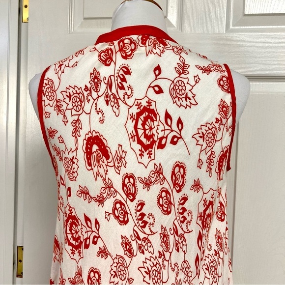 SEVEN ISLANDS New York Orange floral boho flowy resort midi dress women’s size M - Picture 7 of 8